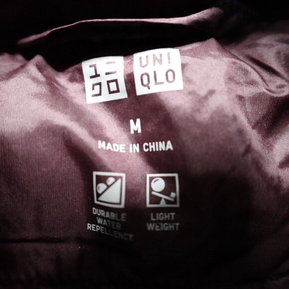 Uniqlo Womens Jacket Medium Red Burgundy Zip Down Filled Puffer - Picture 2 of 10